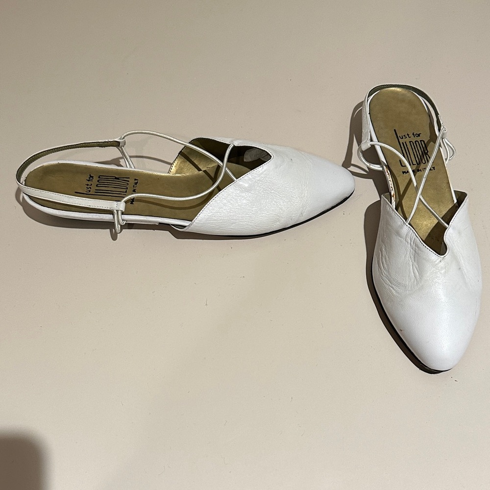 Chic White Slingback Flats
